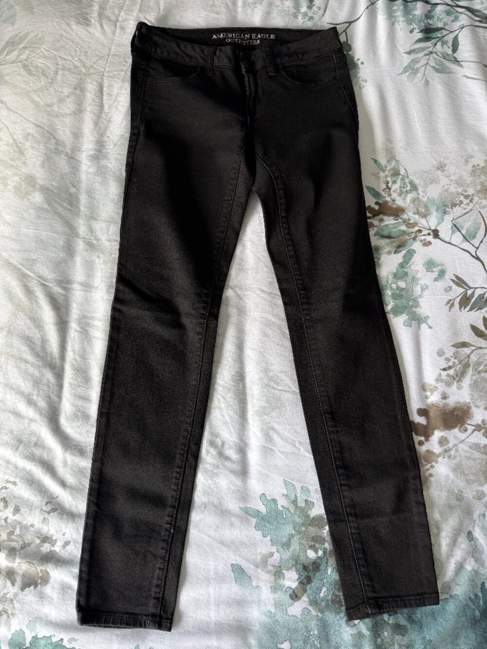 American Eagle Jegging Jeans Size 4 Regular Black Stretch Denim